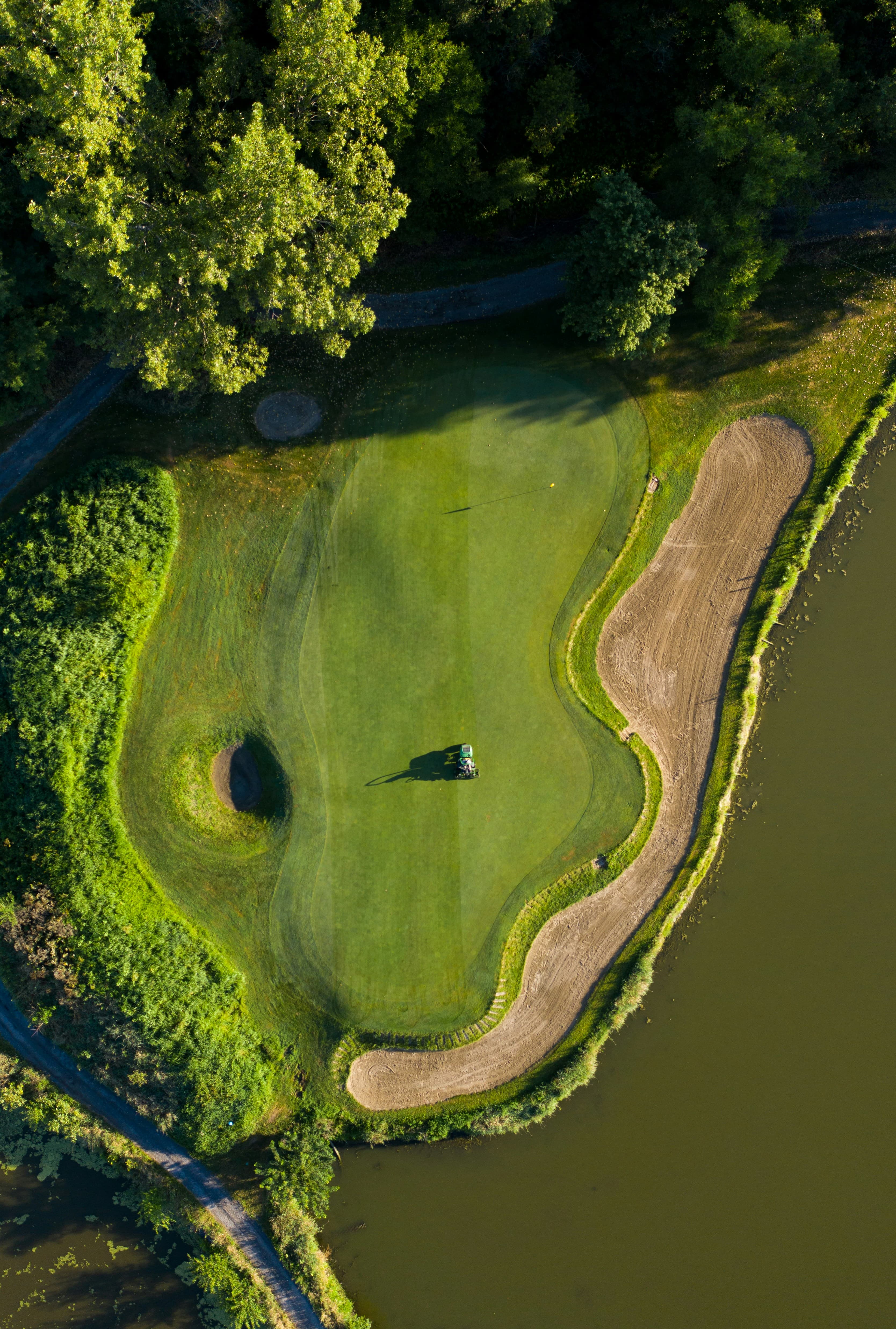 Aerial view of a golf green